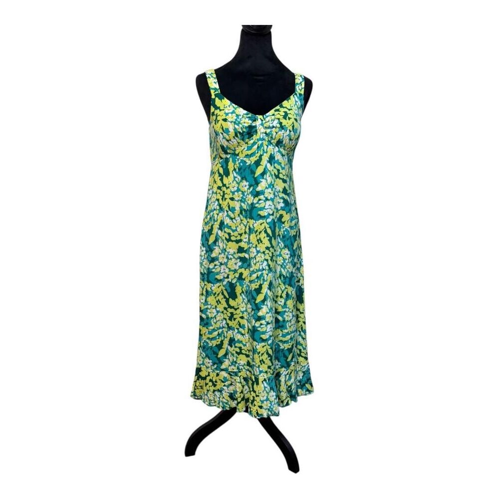 Vintage RK-originals Women's multi green yellow babydoll Slip Dress Size 8